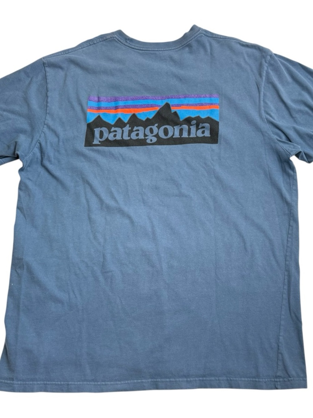 Patagonia Graphic T Shirt Mens XL Blue Organic Cotton Logo Outdoor Tee Hiking - Picture 4 of 11